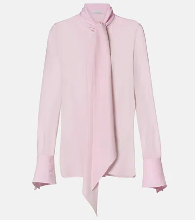 Nina Ricci Lavalliere Silk Crêpe De Chine Shirt In Pink