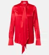 Nina Ricci Lavalliere Satin Shirt In Red