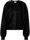 Nina Ricci Leather Bomber Jacket In Black
