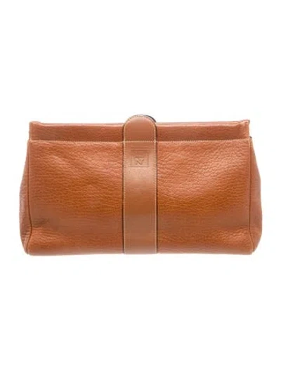 Pre-owned Nina Ricci Leather Clutch In Brown