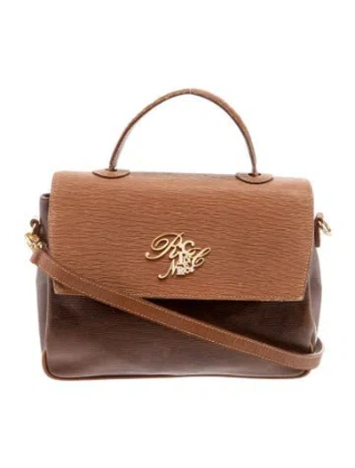 Pre-owned Nina Ricci Leather Crossbody Bag Vintage In Brown