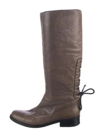 Pre-owned Nina Ricci Leather Riding Boots In Brown