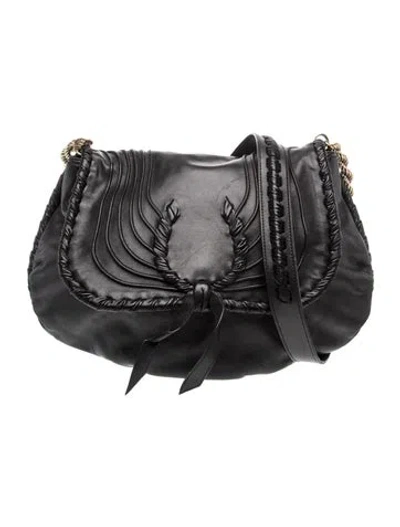 Pre-owned Nina Ricci Leather Shoulder Bag In Black