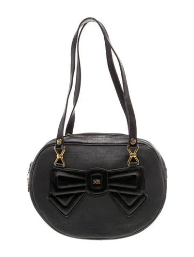 Pre-owned Nina Ricci Leather Top Handle Bag In Black