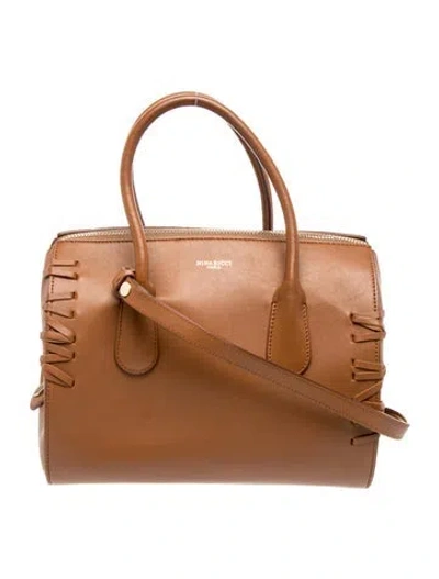 Pre-owned Nina Ricci Leather Top Handle Bag In Brown
