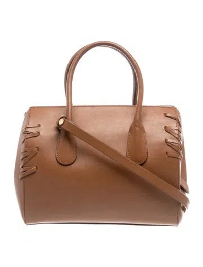 Pre-owned Nina Ricci Leather Top Handle Bag In Brown