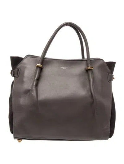 Pre-owned Nina Ricci Leather Top Handle Bag In Gray