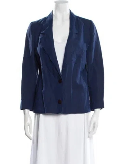 Pre-owned Nina Ricci Linen Blazer In Blue