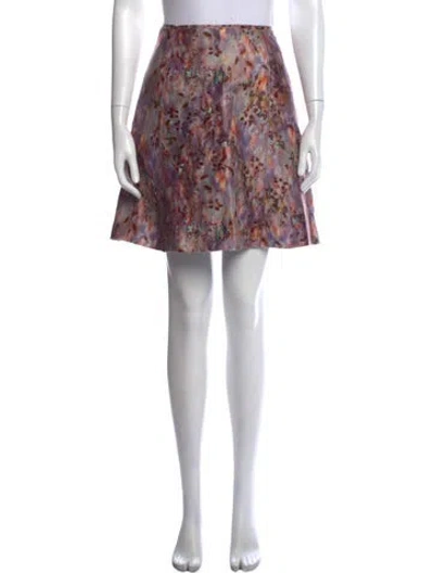 Pre-owned Nina Ricci Linen Mini Skirt In Purple