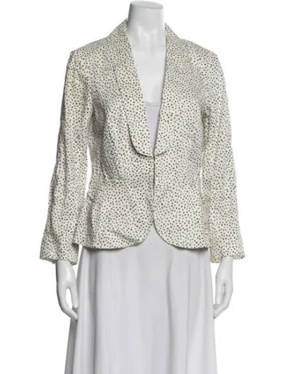 Pre-owned Nina Ricci Linen Patterned Blazer In Neutral