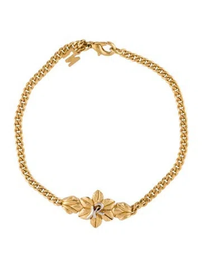 Pre-owned Nina Ricci Logo Link Bracelet, 7" In Multi