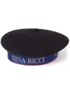 Nina Ricci Logo Wool Beret In Black