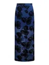 Nina Ricci Floral Print Maxi Skirt In Blue