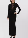 Nina Ricci Long Dress With Lace Inserts