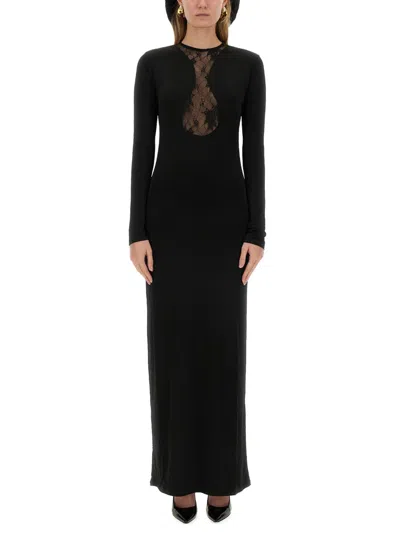 NINA RICCI LONG DRESS WITH LACE INSERT