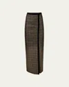 Nina Ricci Houndstooth Skirt In M9169 Black And Gold