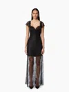 Nina Ricci Long Lace Dress In Black