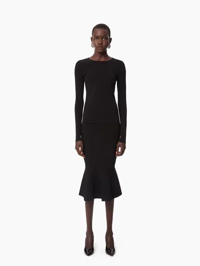 Nina Ricci Long Mermaid Skirt With Cutlines Xl In Brown