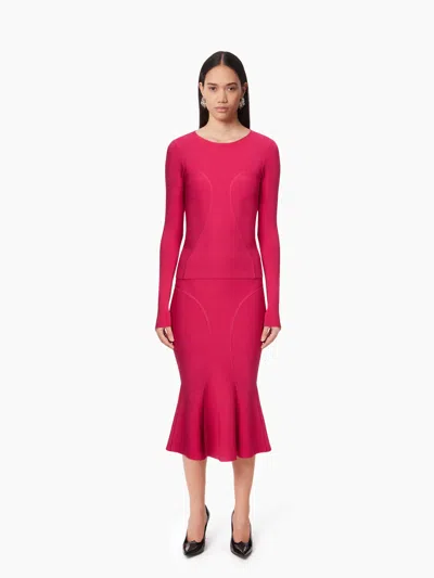 Nina Ricci Long Mermaid Skirt With Cutlines Xl In Brown