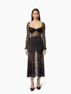 Nina Ricci Long Open Neck Lace Dress