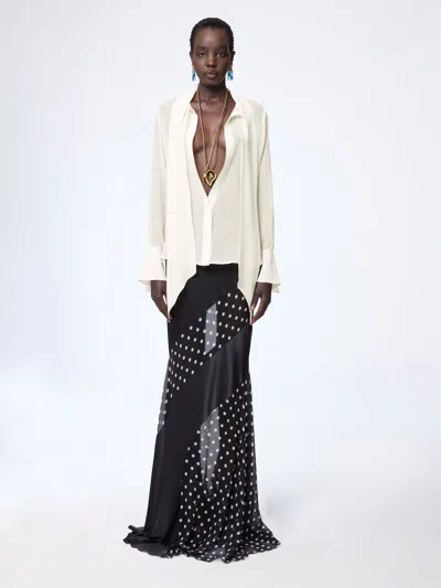 Nina Ricci Long Polka Dot Skirt In Neutral