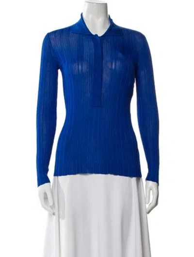 Pre-owned Nina Ricci Long Sleeve Polo In Blue