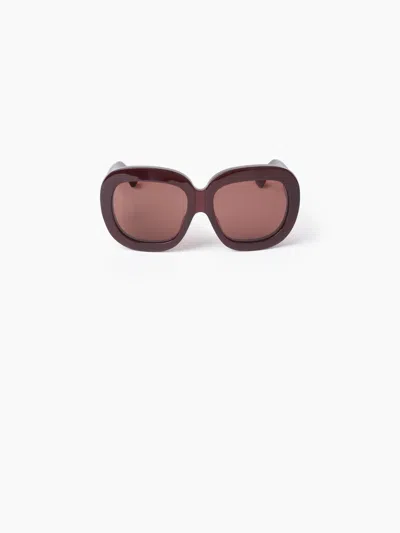 Nina Ricci Lunettes De Soleil Precious Oversize En Bordeaux Tu In Brown