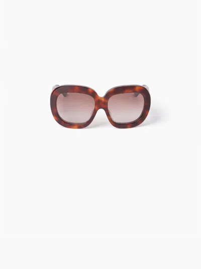 Nina Ricci Lunettes De Soleil Precious Oversize En Marron Tu In Burgundy