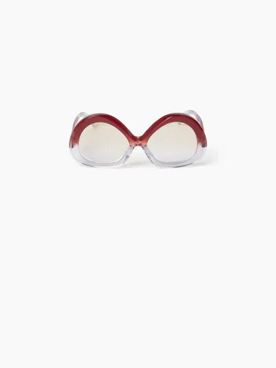 Nina Ricci Lunettes De Soleil Waves Round En Rouge Tu In Burgundy
