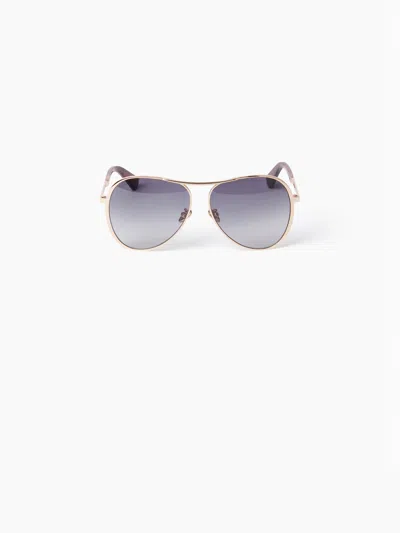 Nina Ricci Lunettes Gros-grain Aviateur En Gris Tu In Gold