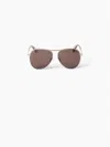 Nina Ricci Lunettes Gros-grain Aviateur En Marron Tu