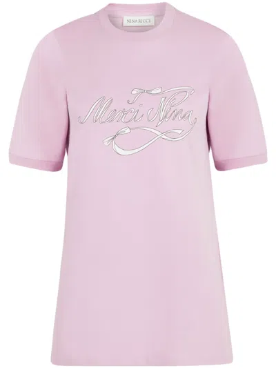 Nina Ricci Merci Nina Cotton T-shirt In U3295