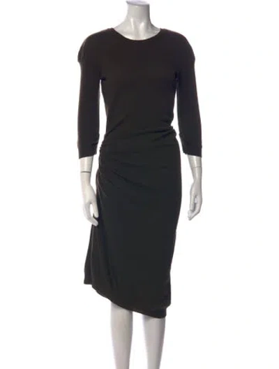 Pre-owned Nina Ricci Merino Wool Midi Length Dress In Green