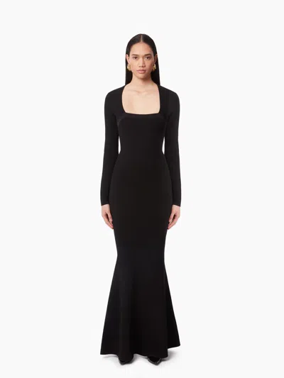 Nina Ricci Mermaid Dress In Wool Blend Xl In Black