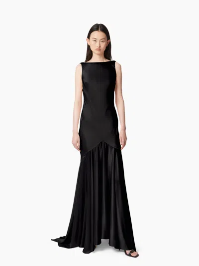 Nina Ricci Mermaid Dress With Open Back In Black
