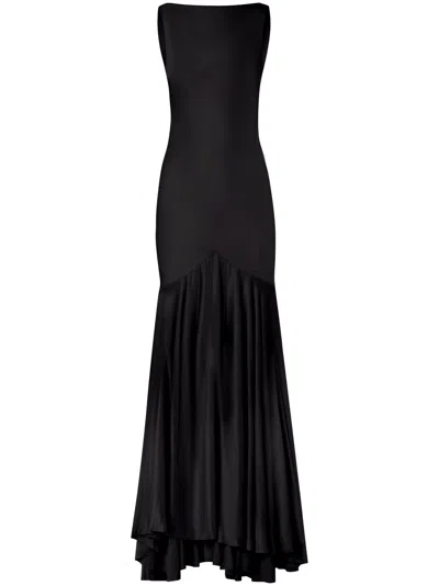 Nina Ricci Mermaid Open-back Gown In Black