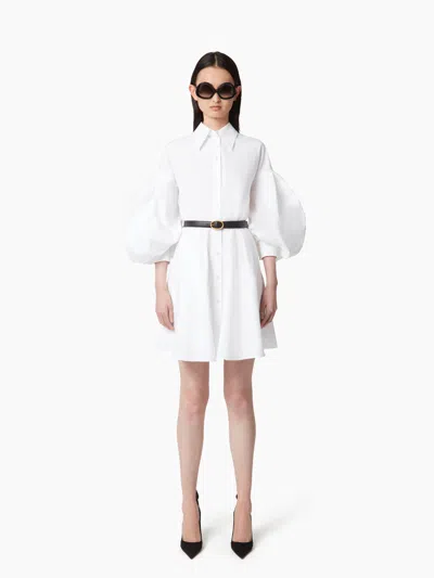 Nina Ricci Midi Dress With Cocoon Sleeves In White