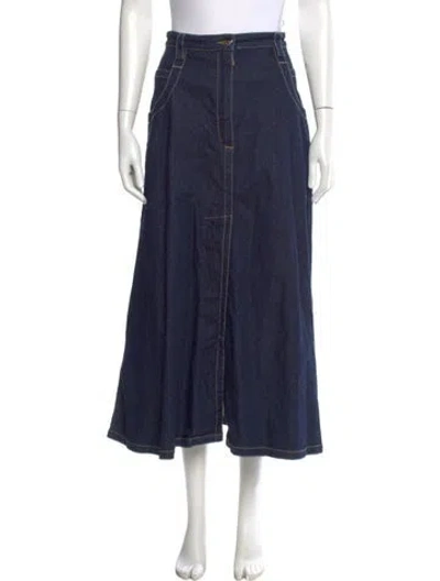Pre-owned Nina Ricci Midi Length Skirt In Blue