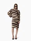Nina Ricci Midi Satin Dress In Brown