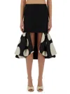 Nina Ricci Midi Skirt Double Ruffles High Waist