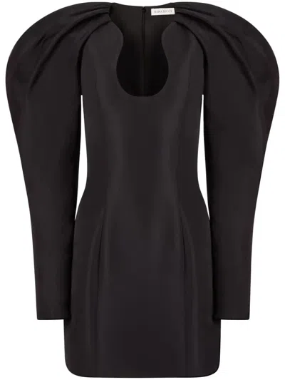 Nina Ricci Puff-shoulder Mini Dress In Black  