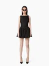 Nina Ricci Peplum-hem Mini Dress In Black