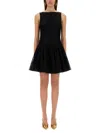 Nina Ricci Mini Dress With Peplum Skirt In Black