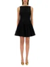 Nina Ricci Mini Dress With Peplum Skirt In Black