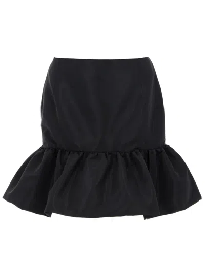 Nina Ricci Midi Skirt Featuring Ruffled Hem Detail In Black