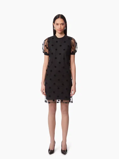 Nina Ricci Mini Tulle Dress With Polka Dots In Brown