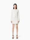 Nina Ricci Mini Skirt In Denim And Tweed Xl In White
