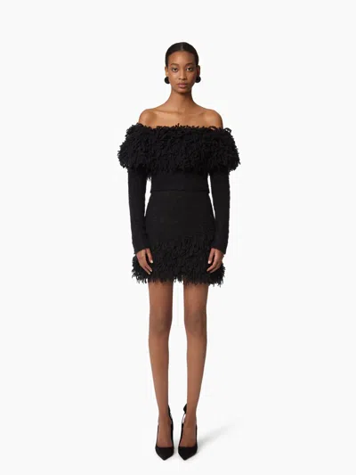 Nina Ricci Mini Wool-alpaca Skirt Xs In Black