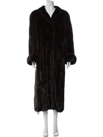 Pre-owned Nina Ricci Mink Fur Coat In Brown