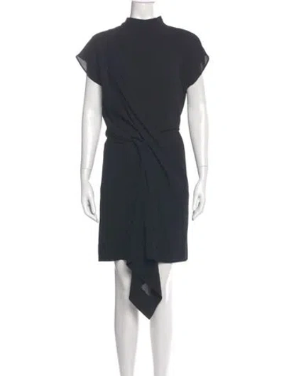 Pre-owned Nina Ricci Mock Neck Midi Length Dress In Gray